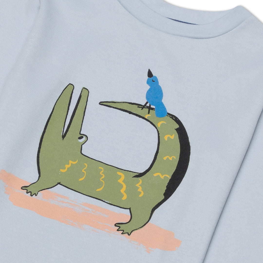 Long Sleeve Graphic Tee (Dusty Blue)