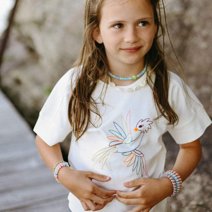 Girls embroidered t shirt white