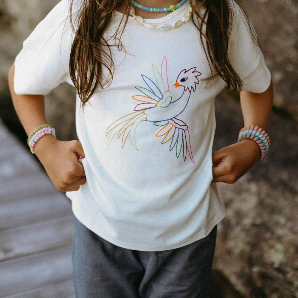 Kids embroidered t shirt white