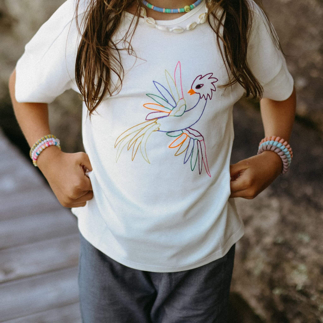 Kids embroidered t shirt white