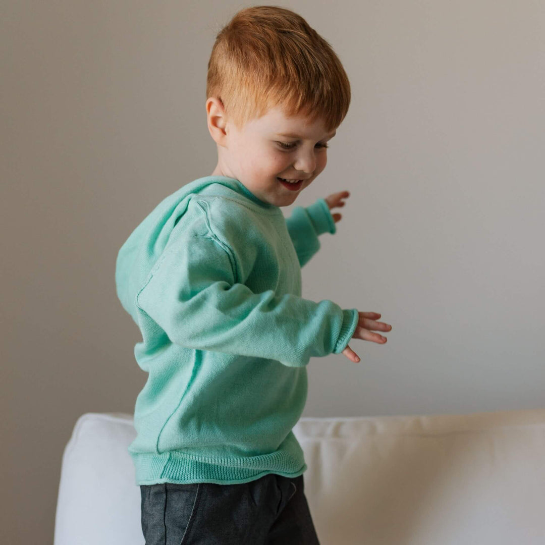 Cotton Cashmere Hoodie Sweater (Sea Glass Blue)