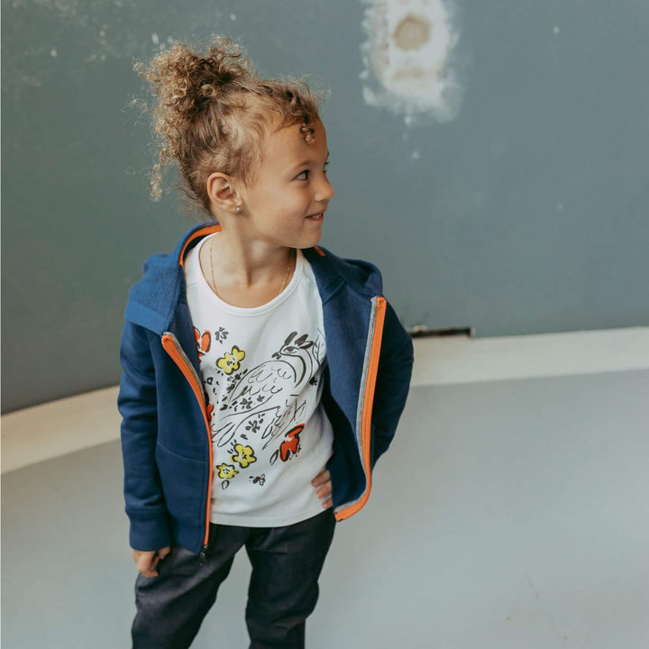 Girls fleece hoodie navy