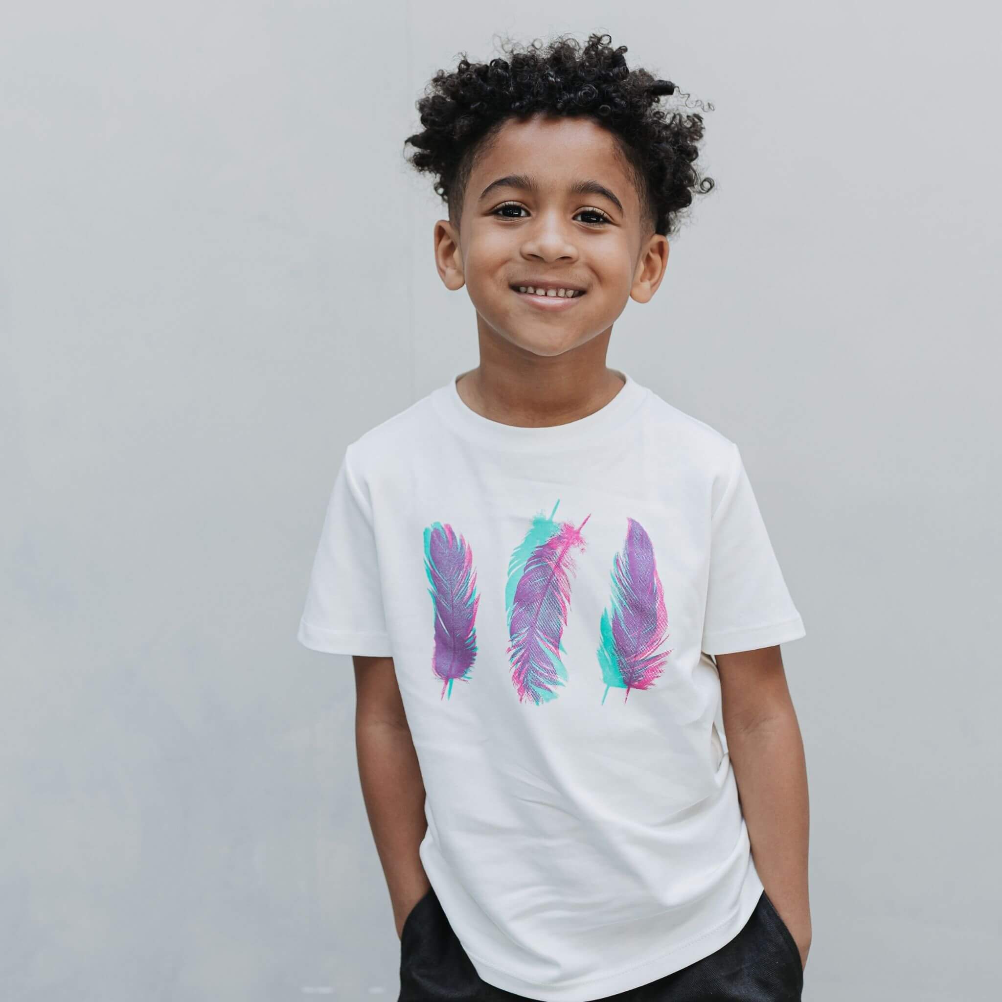 Kids Three Feather Graphic Tee | Organic Cotton – Firebird