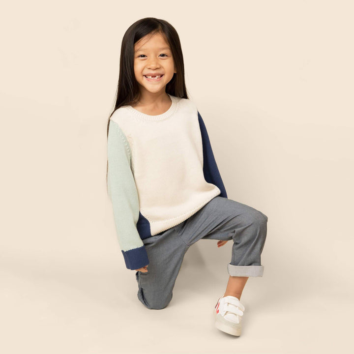 Asymmetric Colorblock Sweater