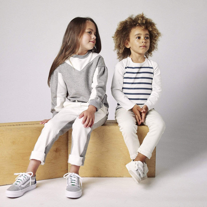 Firebird Bottoms Colorblock Fleece Joggers Made in NYC and LA Unisex 100 Percent Organic Kids Clothes