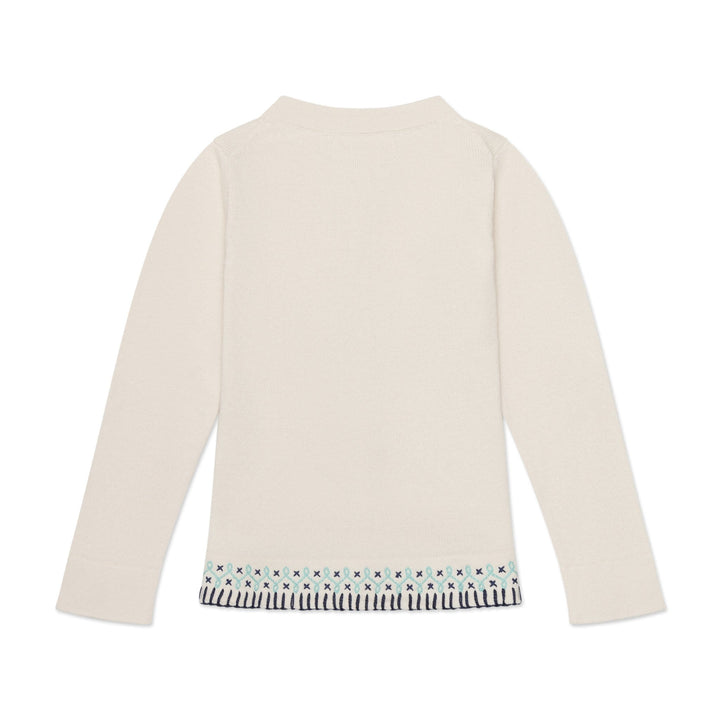 Kids Sweaters Embroidered Organic Girls Cardigan. Made in NYC. 100 Percent Organic Kids Clothes.