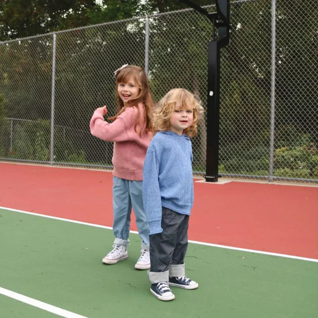 Kids wearing Chunky Marled Cotton Sweater by Firebird Kids