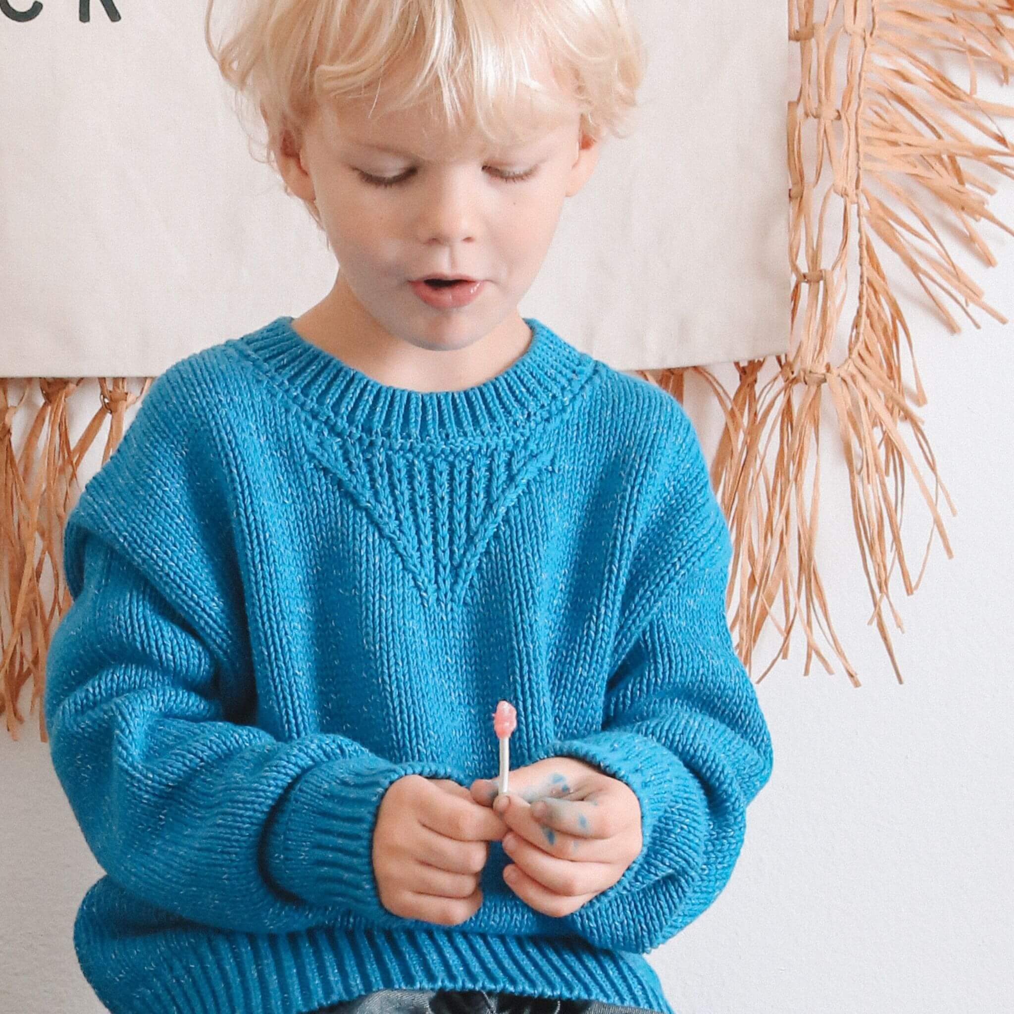 Marled cotton sweater top