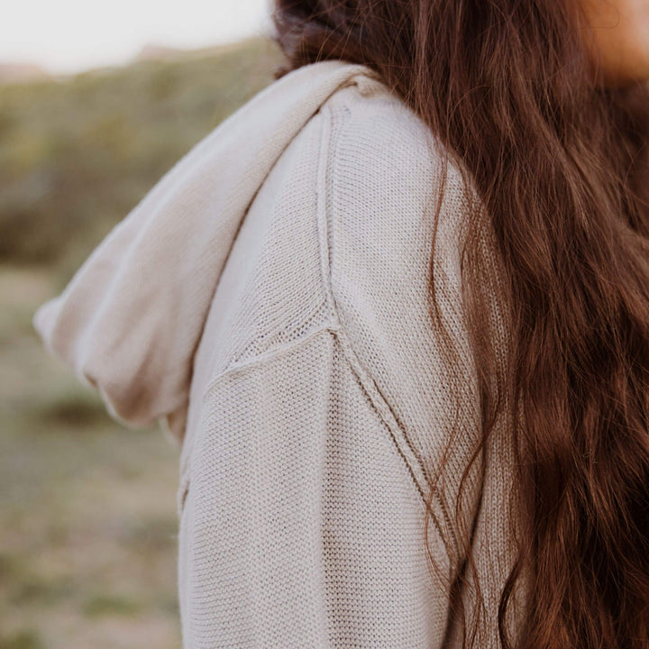 Cashmere Blend Hoodie (Beige/Gray)