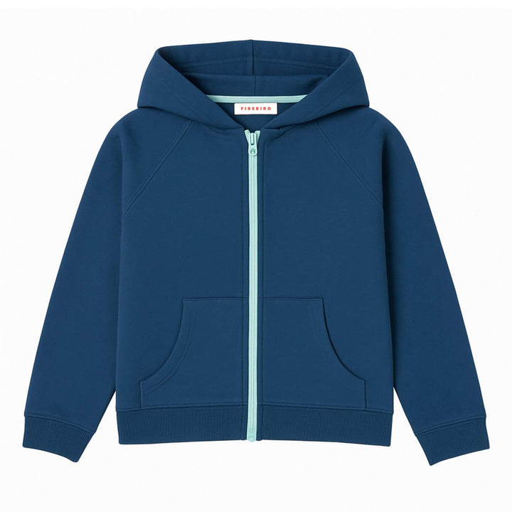 Navy Fleece Zip Up Hoodie (Glacier)