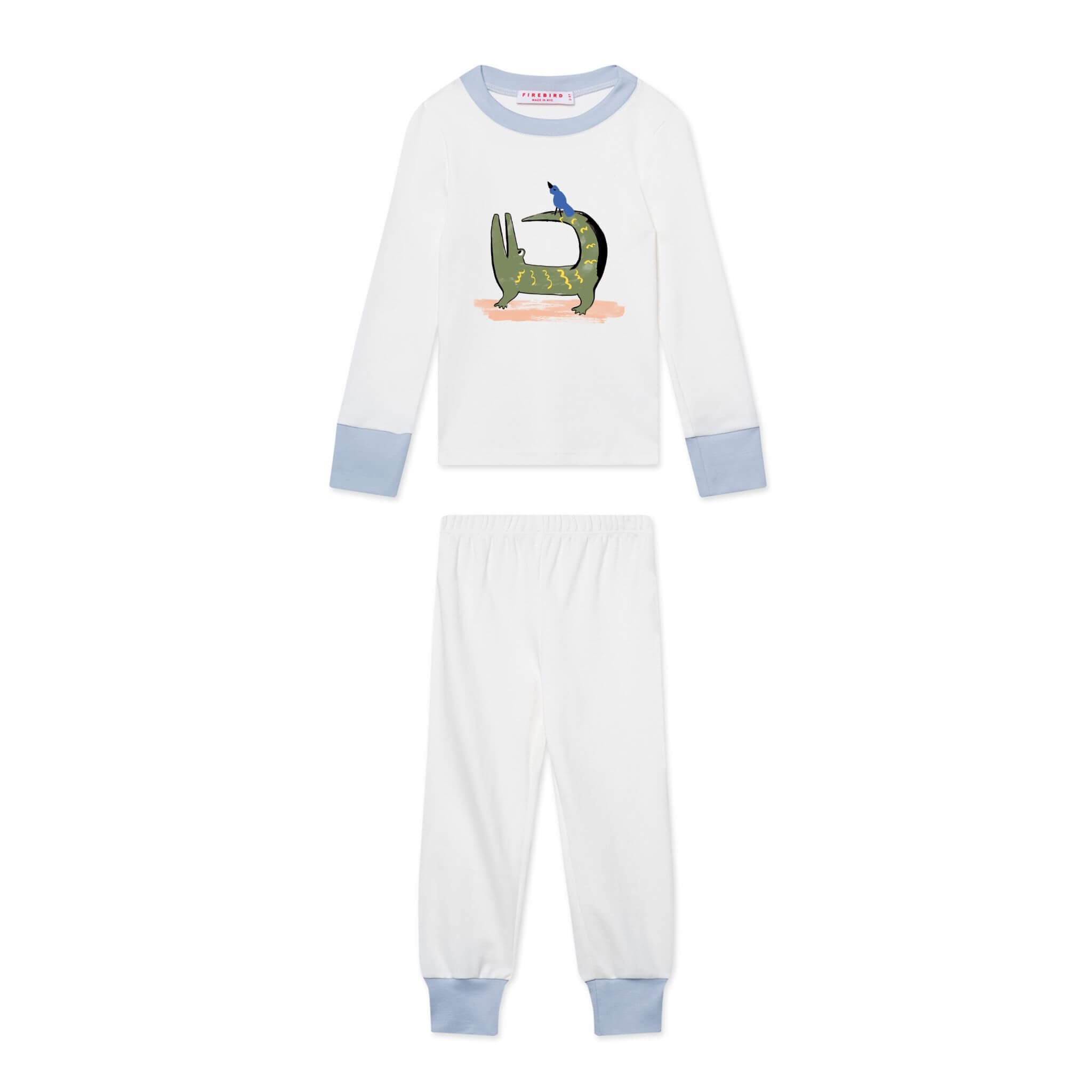 Firebird Kids Long Sleeve Pajamas, worn by a child.