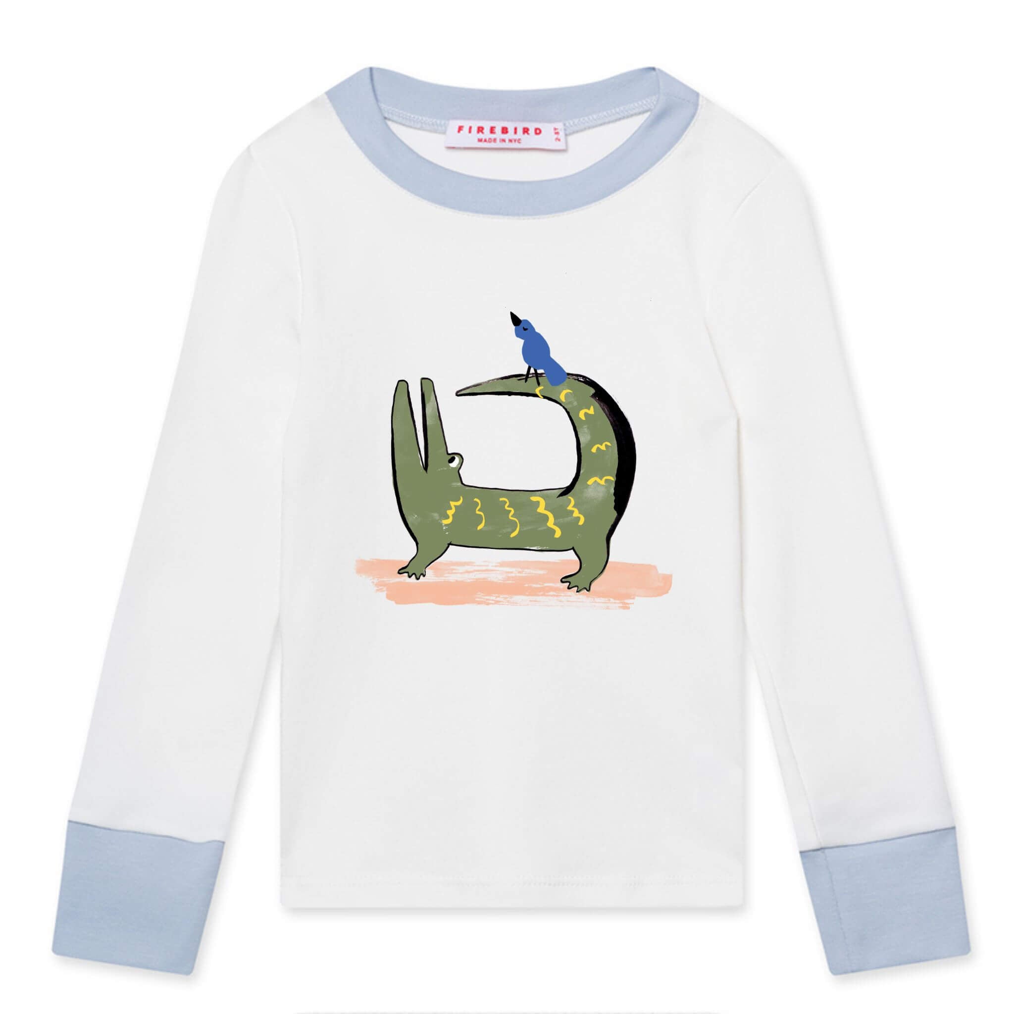 Firebird Kids Long Sleeve Pajamas, worn by a child.