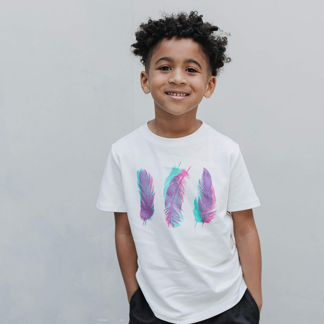 Three Feathers Tee + Navy Zip Hoodie Bundle