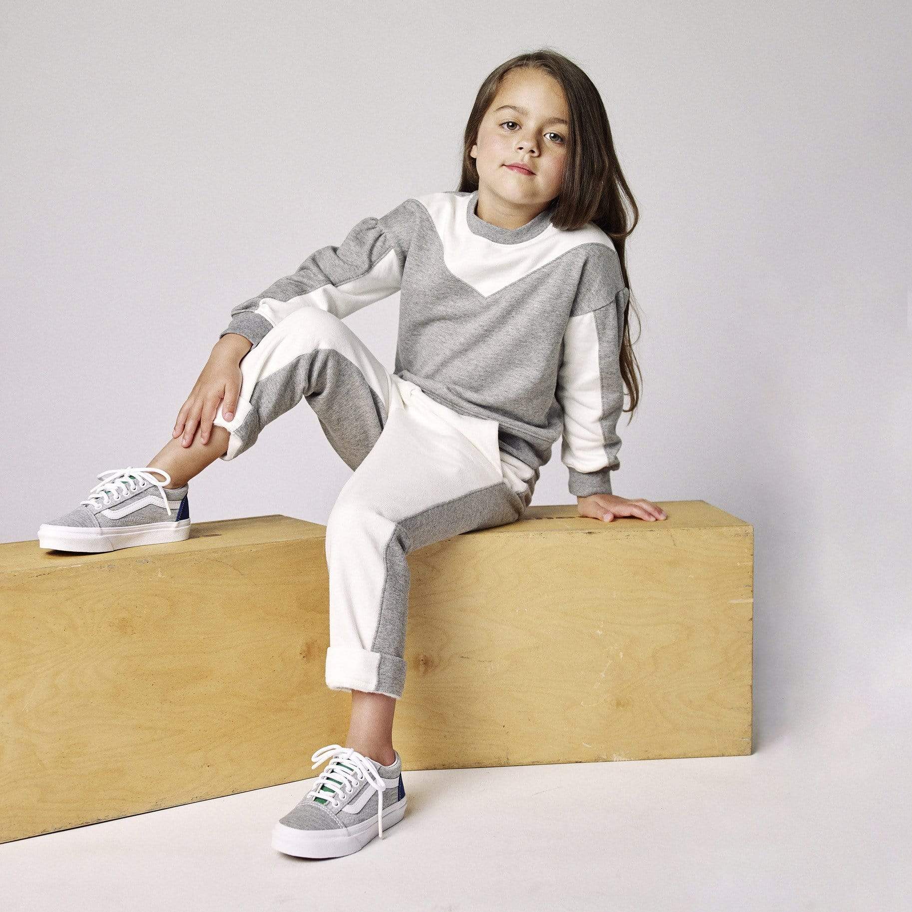Firebird Bottoms Colorblock Fleece Joggers Made in NYC and LA Unisex 100 Percent Organic Kids Clothes